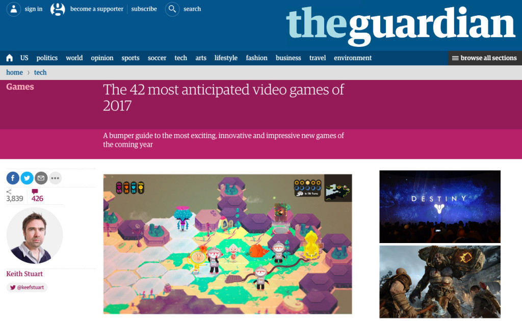 The Guardian Names Loot Rascals in Most Anticipated Titles of 2017